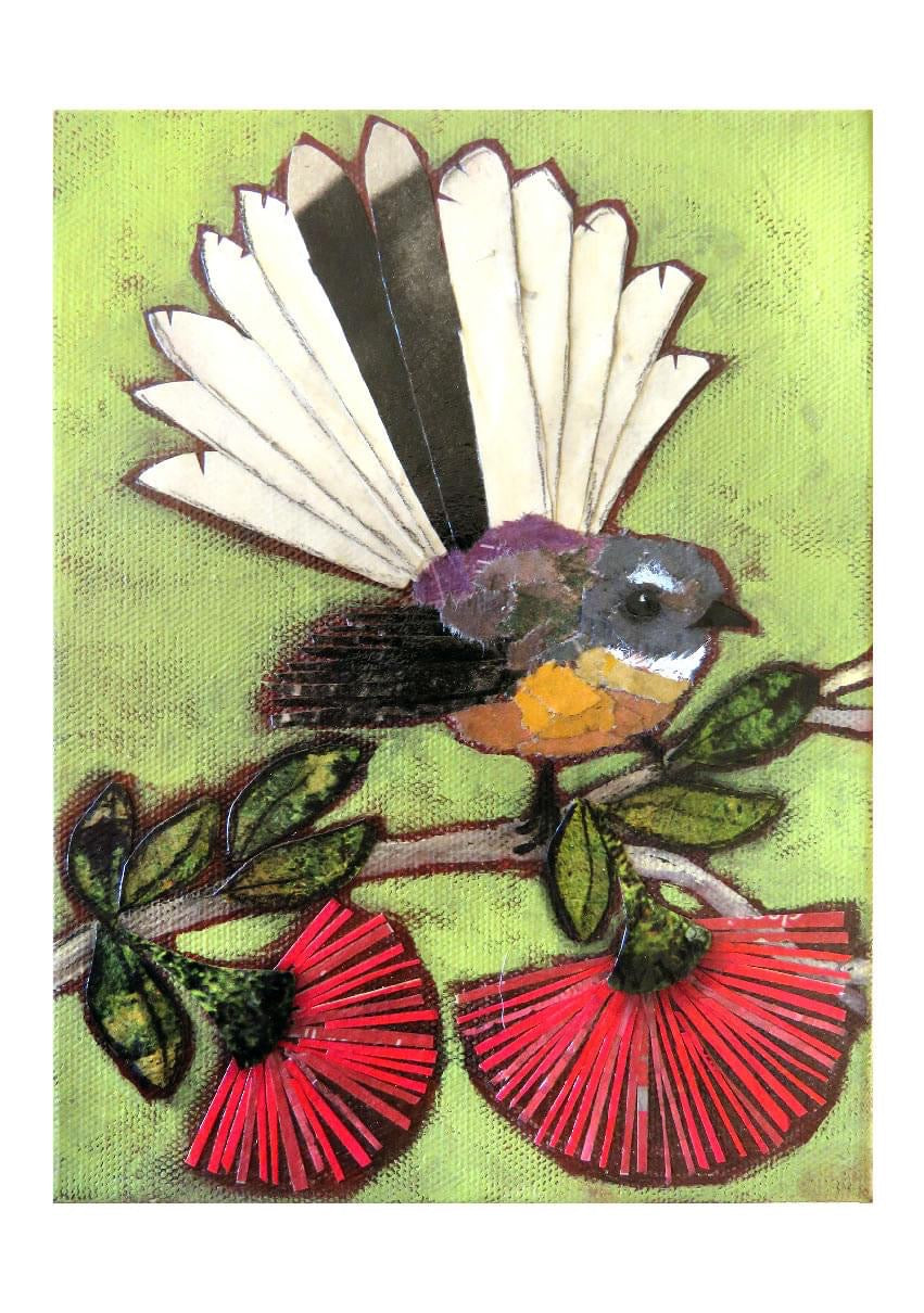 Fantail On Pohutakawa