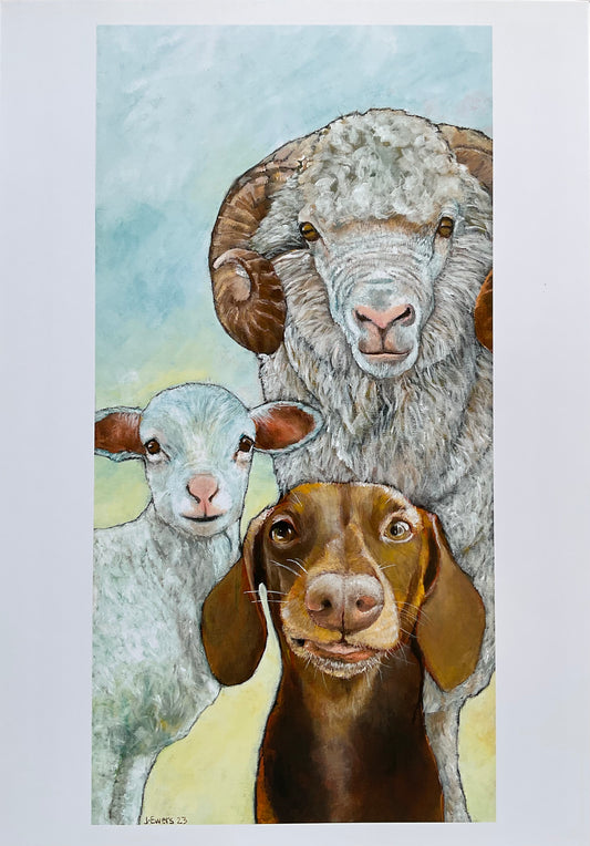 Ram a Lamb a Dog Print